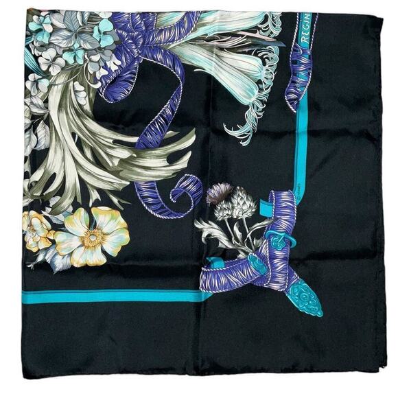 Hermes Silk Scarf Carré 90 Regina Her Majesty The Queen Black W/Box Rare - Picture 12 of 16
